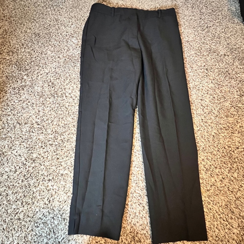 Talbots Hampshire Ankle Pant Womens 12 Black Slim‎ Straight Leg Stretch Trousers